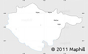 Silver Style Simple Map of Piestany, single color outside