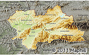 Physical 3D Map of Zilina, darken, semi-desaturated
