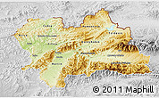Physical 3D Map of Zilina, lighten, desaturated