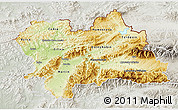 Physical 3D Map of Zilina, lighten, semi-desaturated
