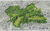 Satellite 3D Map of Zilina, lighten, semi-desaturated