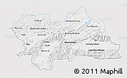 Silver Style 3D Map of Zilina, single color outside