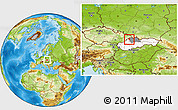 Physical Location Map of Bytca, highlighted country, highlighted parent region