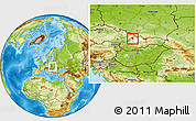Physical Location Map of Bytca, highlighted parent region, within the entire country