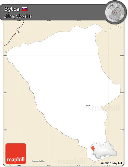 Classic Style Simple Map of Bytca