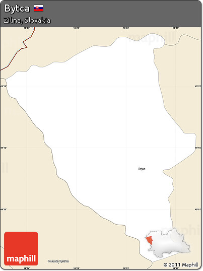 Classic Style Simple Map of Bytca