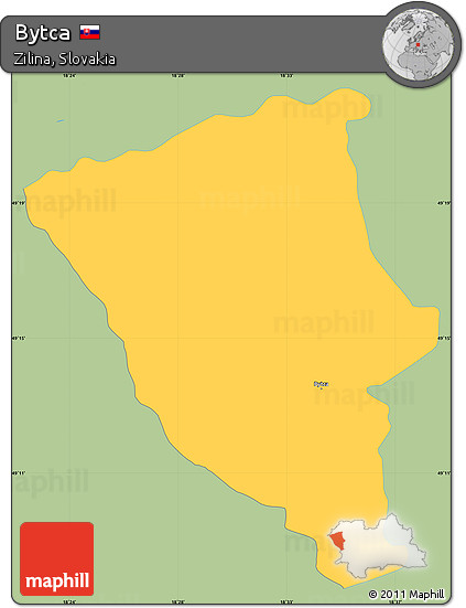 Savanna Style Simple Map of Bytca, single color outside
