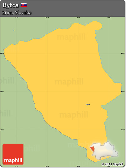 Savanna Style Simple Map of Bytca, single color outside