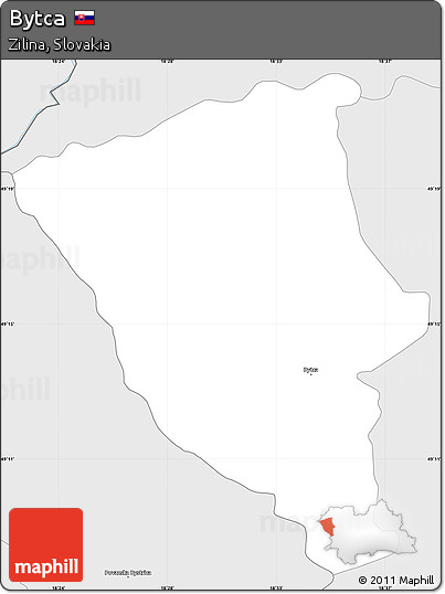 Silver Style Simple Map of Bytca