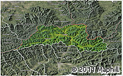 Satellite 3D Map of Cadca, semi-desaturated