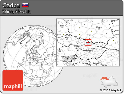 Blank Location Map of Cadca, highlighted parent region