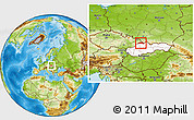 Physical Location Map of Cadca, highlighted country