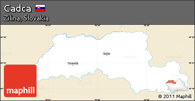 Classic Style Simple Map of Cadca, single color outside