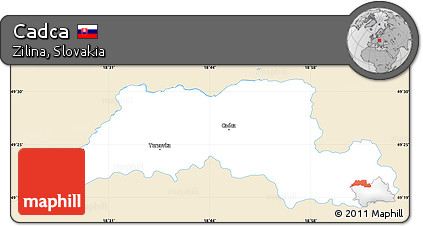 Classic Style Simple Map of Cadca, single color outside