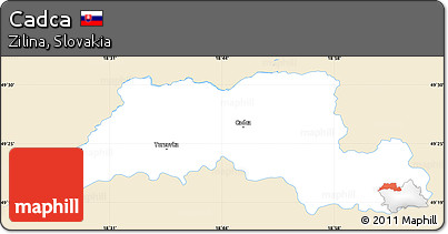 Classic Style Simple Map of Cadca, single color outside