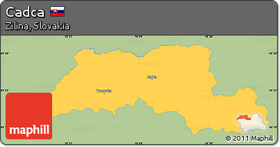 Savanna Style Simple Map of Cadca, single color outside
