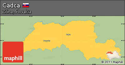 Savanna Style Simple Map of Cadca, single color outside