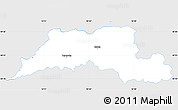 Silver Style Simple Map of Cadca, single color outside