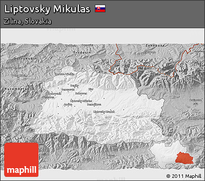 Gray 3D Map of Liptovsky Mikulas