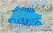 Political 3D Map of Liptovsky Mikulas, lighten, semi-desaturated