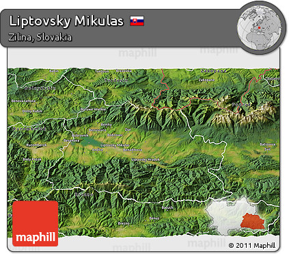 Satellite 3D Map of Liptovsky Mikulas