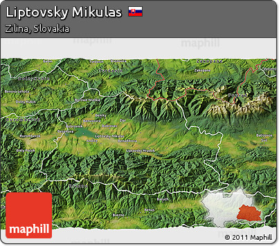Satellite 3D Map of Liptovsky Mikulas