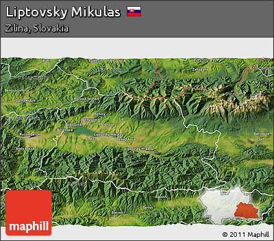 Satellite 3D Map of Liptovsky Mikulas