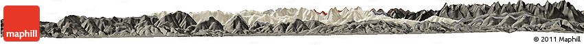 Shaded Relief Horizon Map of Liptovsky Mikulas, darken