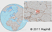 Gray Location Map of Liptovsky Mikulas, highlighted parent region