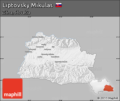 Gray Map of Liptovsky Mikulas, single color outside