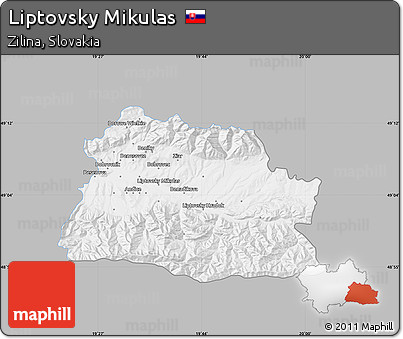 Gray Map of Liptovsky Mikulas, single color outside