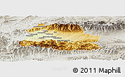Physical Panoramic Map of Liptovsky Mikulas, lighten, semi-desaturated