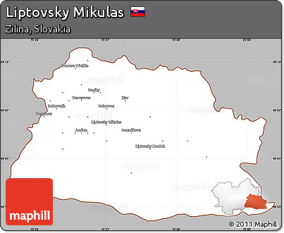 Gray Simple Map of Liptovsky Mikulas, cropped outside