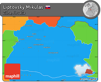 Political Simple Map of Liptovsky Mikulas