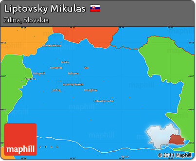 Political Simple Map of Liptovsky Mikulas