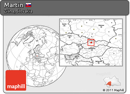 Blank Location Map of Martin, highlighted parent region