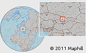 Gray Location Map of Martin, highlighted parent region, hill shading