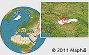 Satellite Location Map of Martin, highlighted country, highlighted parent region