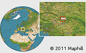 Satellite Location Map of Martin, highlighted parent region