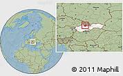 Savanna Style Location Map of Martin, highlighted country, highlighted parent region, within the entire country, hill shading