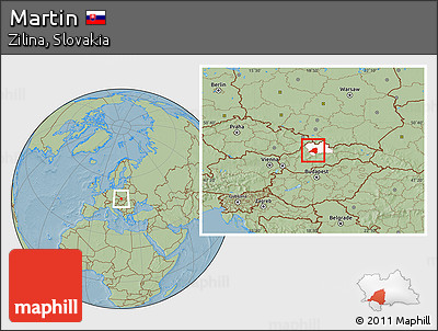 Savanna Style Location Map of Martin, highlighted parent region, hill shading
