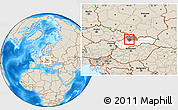 Shaded Relief Location Map of Martin, highlighted country, highlighted parent region
