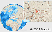 Shaded Relief Location Map of Martin, highlighted parent region