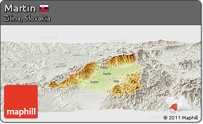 Physical Panoramic Map of Martin, lighten, semi-desaturated