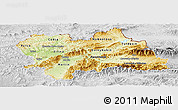 Physical Panoramic Map of Zilina, lighten, desaturated