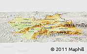 Physical Panoramic Map of Zilina, lighten, semi-desaturated
