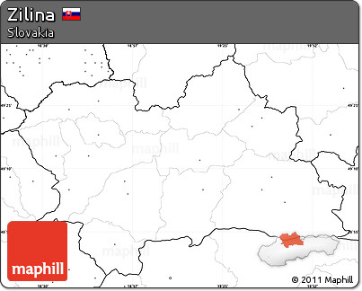Blank Simple Map of Zilina, no labels