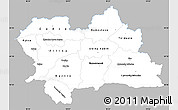 Gray Simple Map of Zilina, single color outside