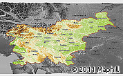 Physical 3D Map of Slovenia, darken, desaturated