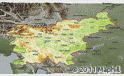 Physical 3D Map of Slovenia, darken, semi-desaturated